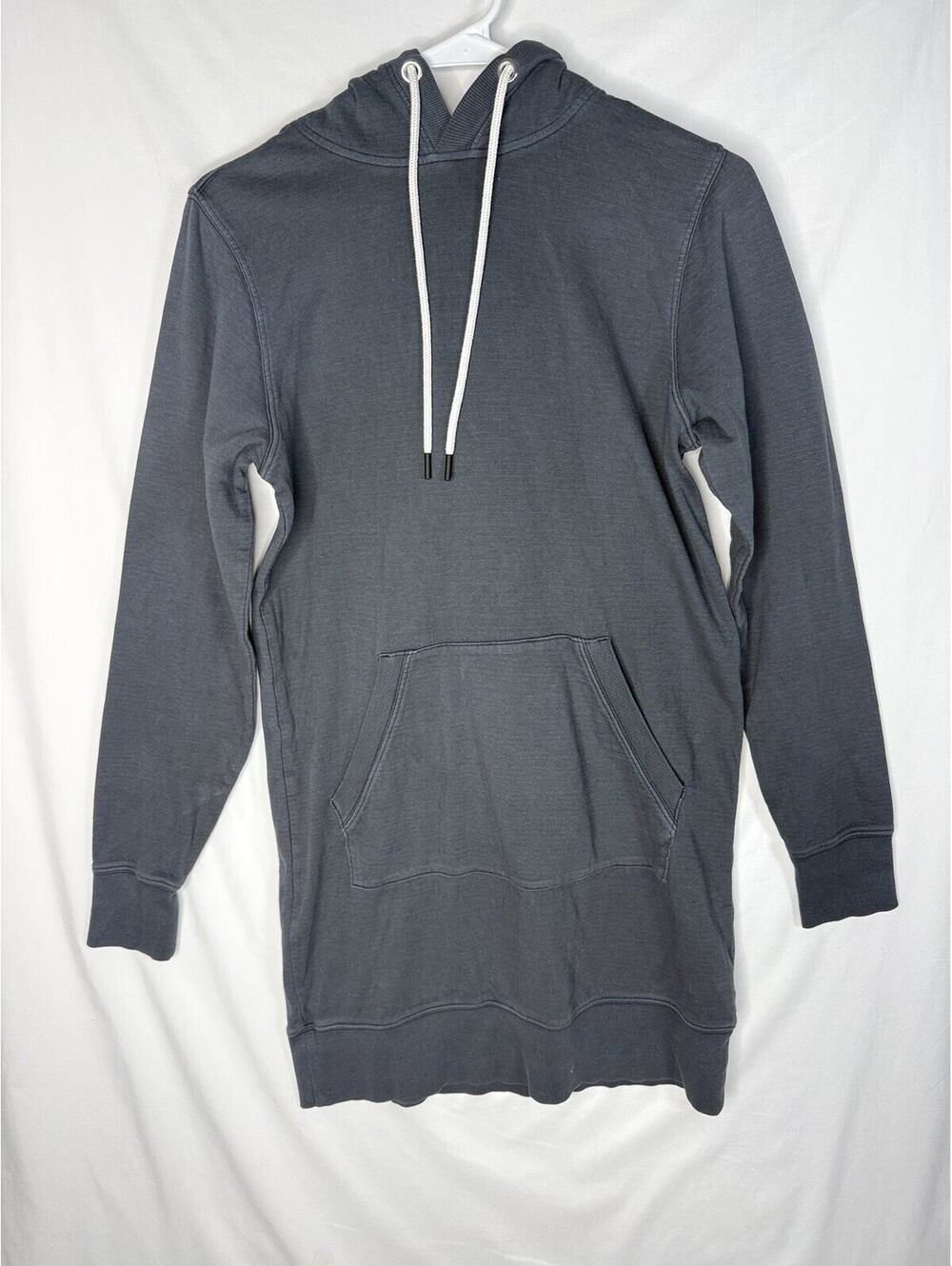 Athleta Hooded Sweatshirt Dress XS Charcoal Gray Tunic Pullover Athleisure